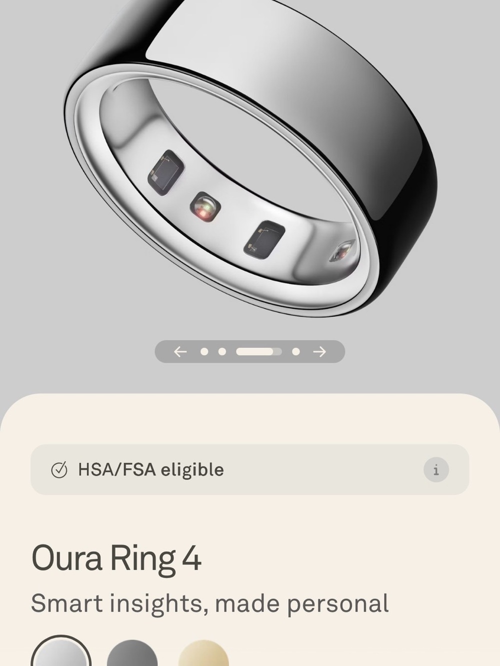 Oura Ring (Silver) Smart Wellness Ring